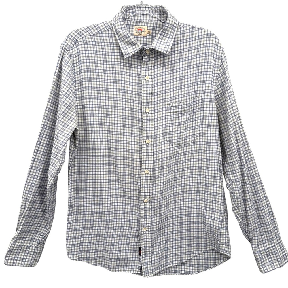 Faherty Brand Mens Plaid Long Sleeve Flannel‎ Shirt Button Up Size Medium